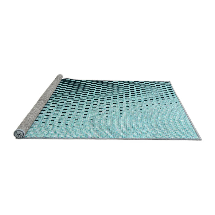 Sideview of Machine Washable Transitional Electric Blue Rug, wshpat1064lblu