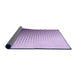 Thickness of Patterned Bright Grape Purple Rug, pat1064pur