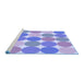 Sideview of Machine Washable Transitional Blue Rug, wshpat1065blu