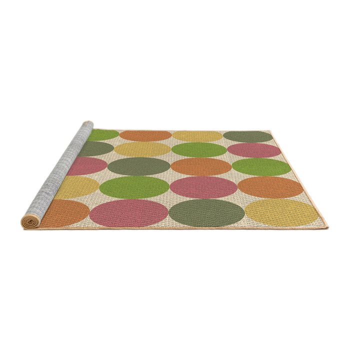 Sideview of Machine Washable Transitional Metallic Gold Rug, wshpat1065brn