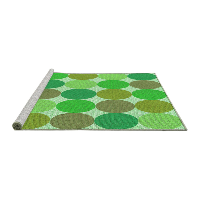 Sideview of Machine Washable Transitional Emerald Green Rug, wshpat1065grn