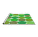 Sideview of Machine Washable Transitional Emerald Green Rug, wshpat1065grn