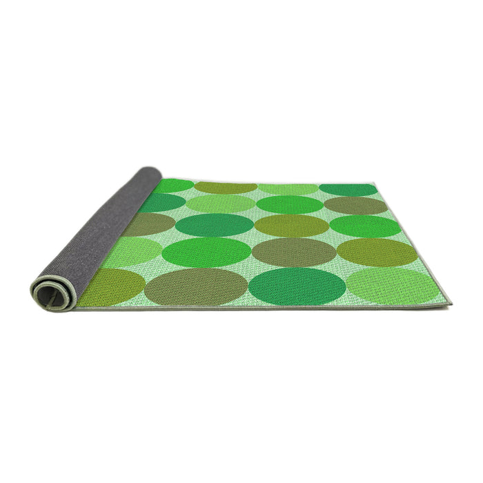 Thickness of Patterned Emerald Green Rug, pat1065grn