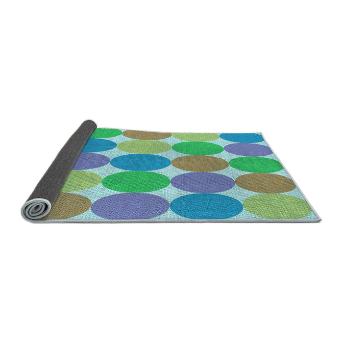 Thickness of Patterned Green Rug, pat1065lblu
