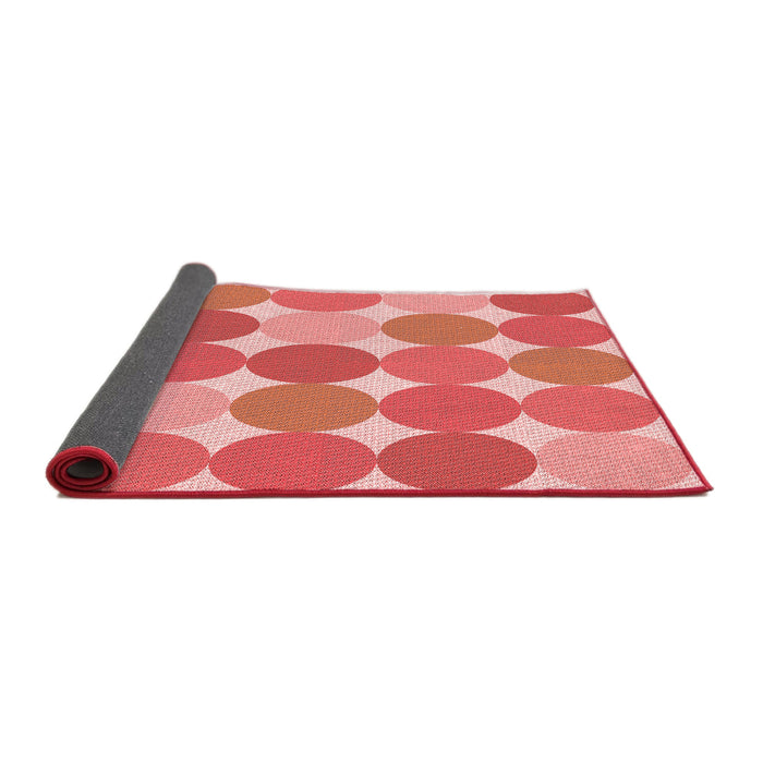 Thickness of Patterned Light Coral Pink Rug, pat1065rd