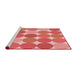 Sideview of Machine Washable Transitional Light Coral Pink Rug, wshpat1065rd