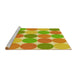 Sideview of Machine Washable Transitional Green Rug, wshpat1065yw