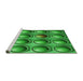 Sideview of Machine Washable Transitional Green Rug, wshpat1066grn