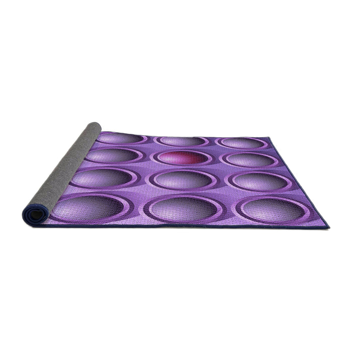 Thickness of Patterned Purple Rug, pat1066pur