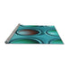 Sideview of Machine Washable Transitional Teal Green Rug, wshpat1068lblu