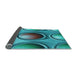 Thickness of Patterned Teal Green Rug, pat1068lblu