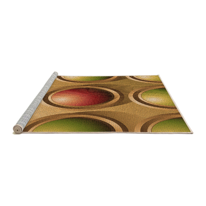 Sideview of Machine Washable Transitional Saddle Brown Rug, wshpat1068org