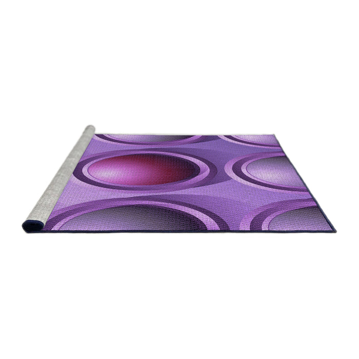 Sideview of Machine Washable Transitional Purple Rug, wshpat1068pur