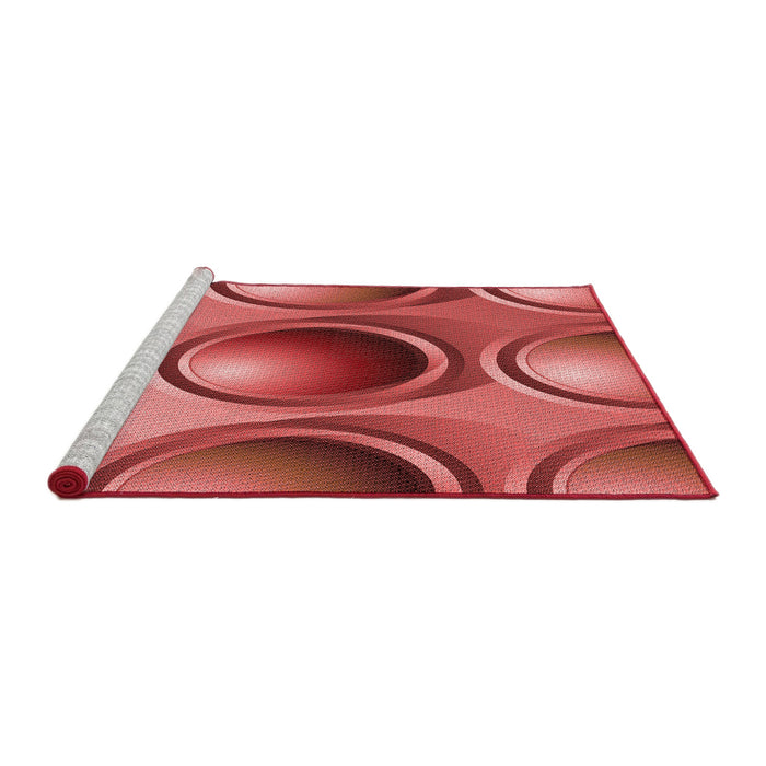 Sideview of Machine Washable Transitional Red Rug, wshpat1068rd