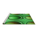 Sideview of Machine Washable Transitional Neon Green Rug, wshpat1069grn