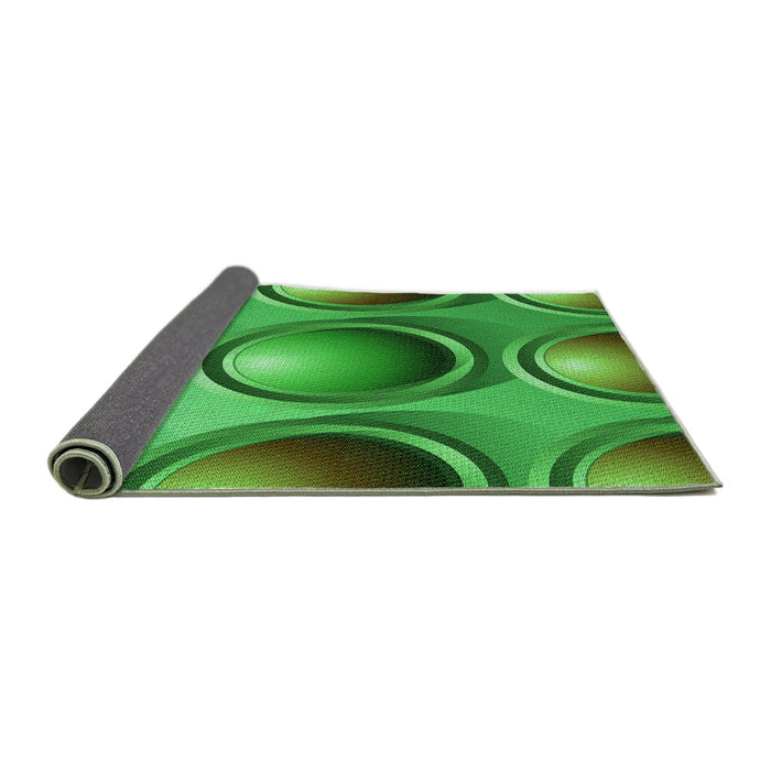 Thickness of Patterned Neon Green Rug, pat1069grn