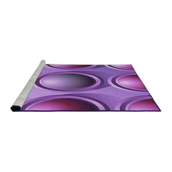 Sideview of Machine Washable Transitional Dark Magenta Purple Rug, wshpat1069pur