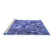 Sideview of Machine Washable Transitional Sky Blue Rug, wshpat107blu