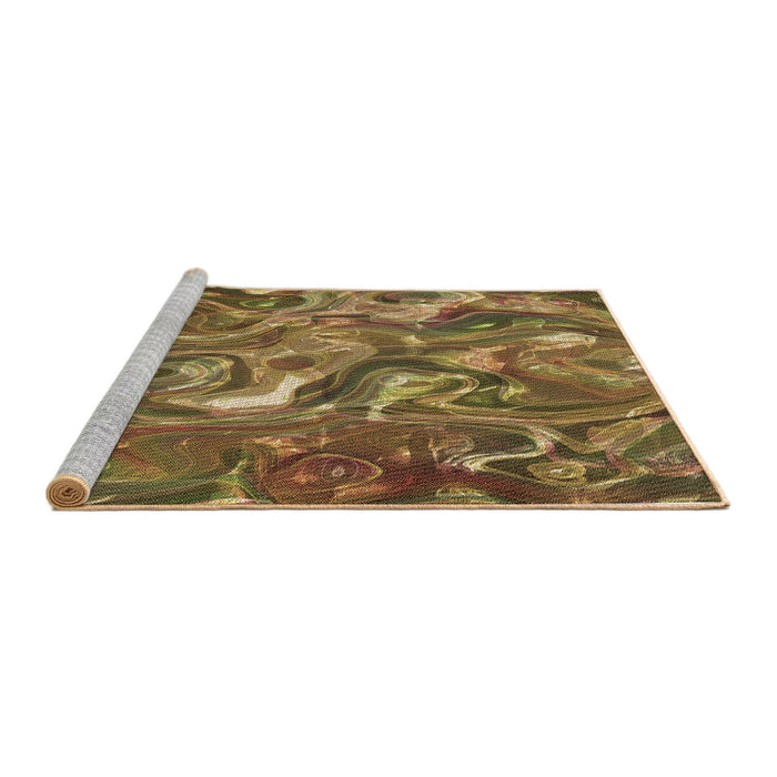 Sideview of Machine Washable Transitional Dark Bronze Brown Rug, wshpat107brn