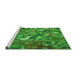 Sideview of Machine Washable Transitional Green Rug, wshpat107grn