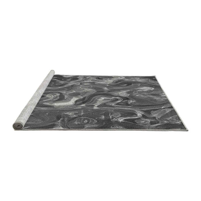 Sideview of Machine Washable Transitional Gray Rug, wshpat107gry