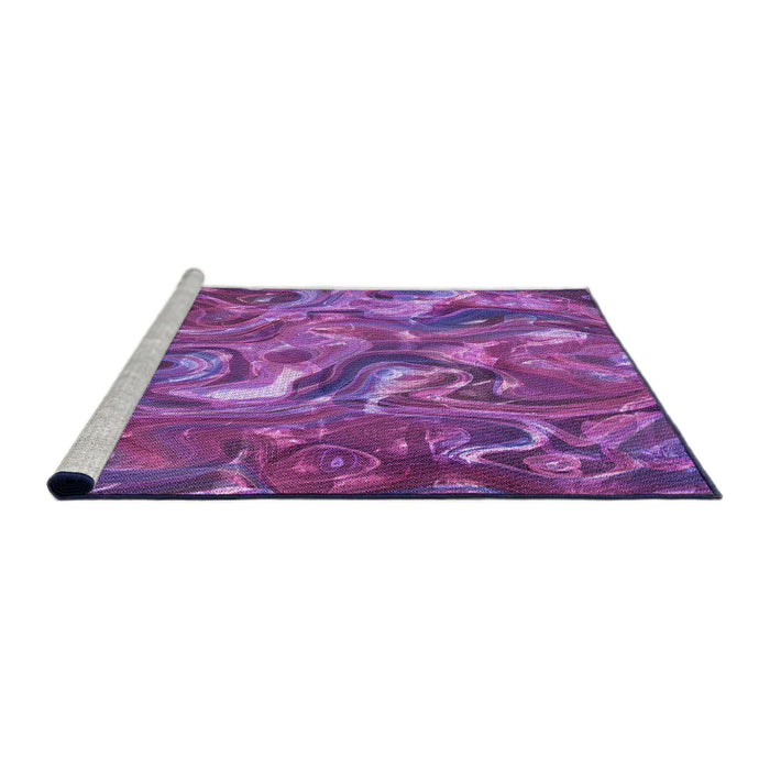 Sideview of Machine Washable Transitional Purple Rug, wshpat107pur