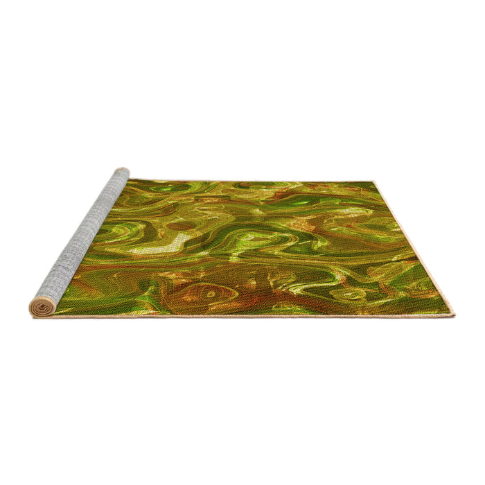 Sideview of Machine Washable Transitional Dark Bronze Brown Rug, wshpat107yw