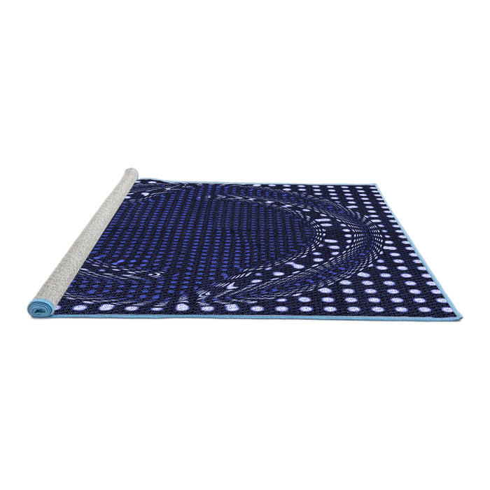 Sideview of Machine Washable Transitional Deep Periwinkle Purple Rug, wshpat1070blu