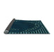 Thickness of Patterned Dark Cyan Green Rug, pat1070lblu