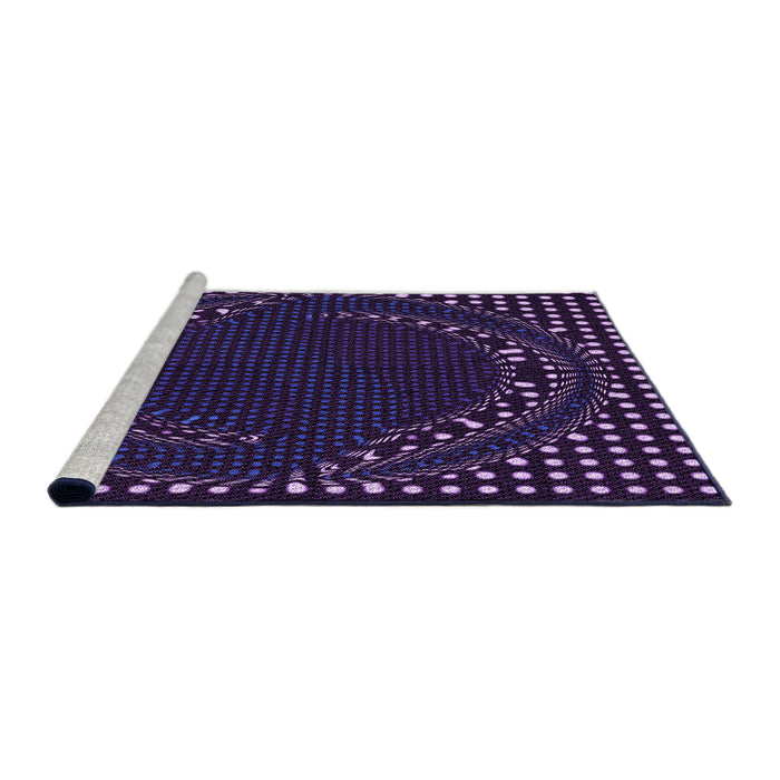 Sideview of Machine Washable Transitional Purple Violet Purple Rug, wshpat1070pur