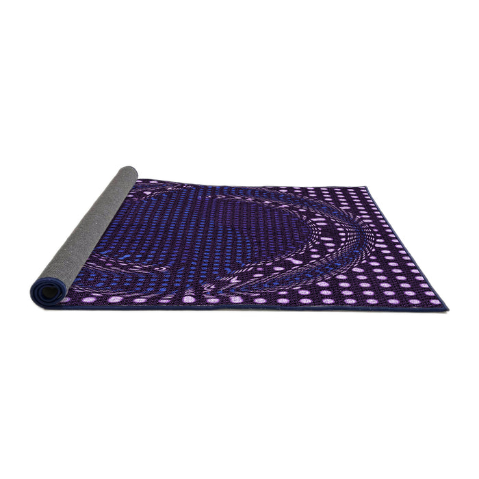 Thickness of Patterned Purple Violet Purple Rug, pat1070pur