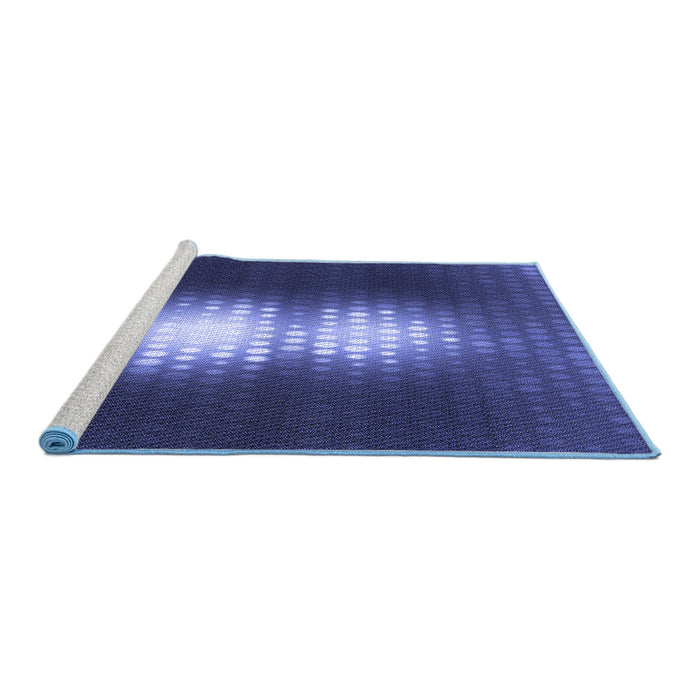 Sideview of Machine Washable Transitional Light Slate Blue Rug, wshpat1071blu