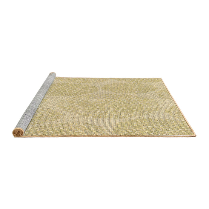 Sideview of Machine Washable Transitional Sun Yellow Rug, wshpat1072brn