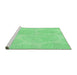 Sideview of Machine Washable Transitional Green Rug, wshpat1072grn