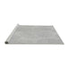 Sideview of Machine Washable Transitional Dark Gray Rug, wshpat1072gry