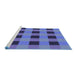 Sideview of Machine Washable Transitional Blue Rug, wshpat1073blu