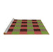 Sideview of Machine Washable Transitional Fire Brick Red Rug, wshpat1073brn