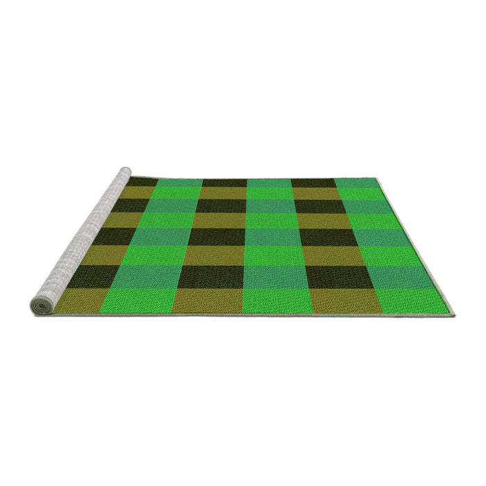 Sideview of Machine Washable Transitional Army Green Rug, wshpat1073grn