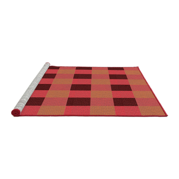 Sideview of Machine Washable Transitional Red Rug, wshpat1073rd