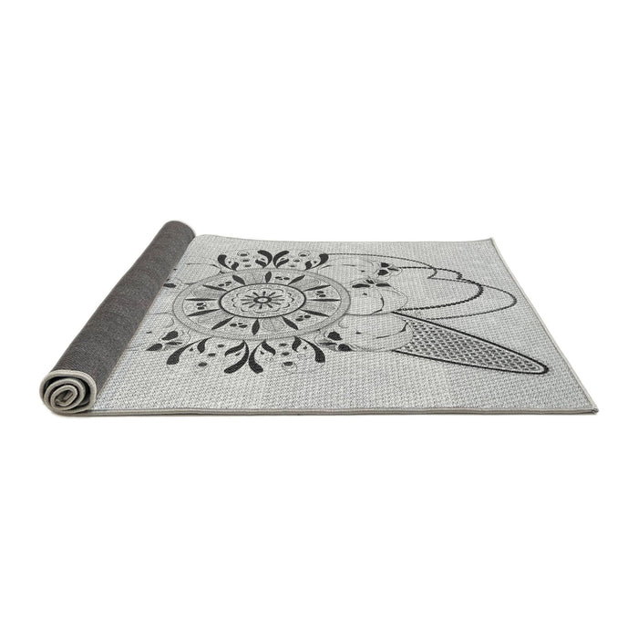 Thickness of Patterned Platinum Gray Rug, pat1074gry