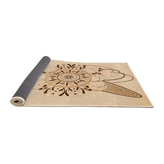 Thickness of Patterned Bronze Brown Rug, pat1074org