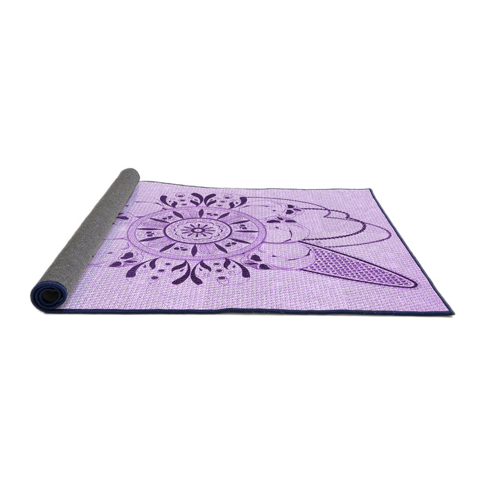 Thickness of Patterned Purple Rug, pat1074pur