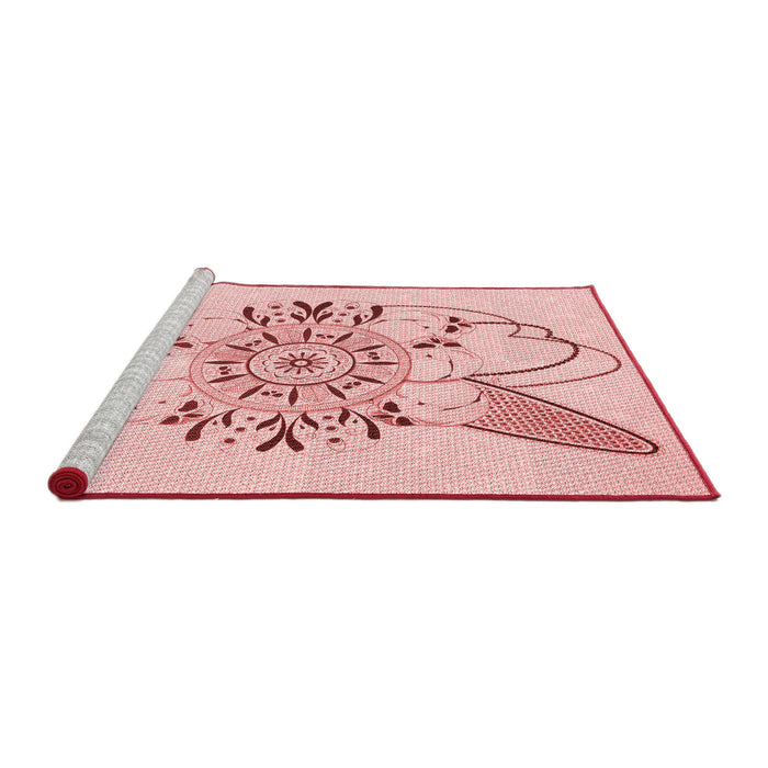 Sideview of Machine Washable Transitional Light Rose Pink Rug, wshpat1074rd
