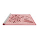 Sideview of Machine Washable Transitional Light Rose Pink Rug, wshpat1074rd