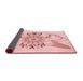 Thickness of Patterned Light Rose Pink Rug, pat1074rd