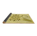 Thickness of Patterned Orange Gold Rug, pat1074yw