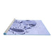 Sideview of Machine Washable Transitional Lavender Blue Rug, wshpat1075blu