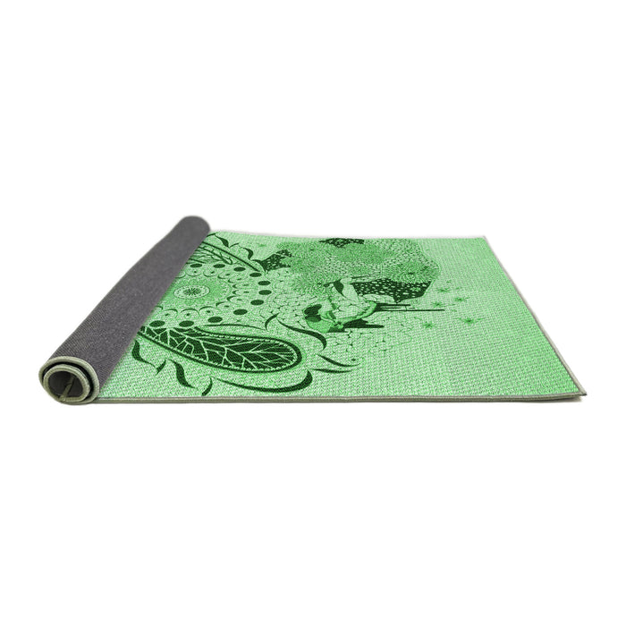 Thickness of Patterned Mint Green Rug, pat1075grn
