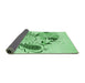 Thickness of Patterned Mint Green Rug, pat1075grn