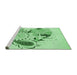 Sideview of Machine Washable Transitional Mint Green Rug, wshpat1075grn